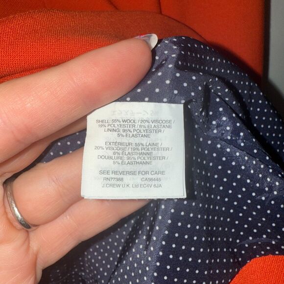 J. Crew Parke Wool Blend Blazer In Orange - 8 - Picture 10 of 11